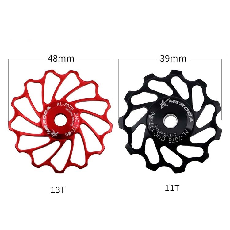 MEROCA Ceramic Bearing Mountain Bike Guide Wheel(11T Black)
