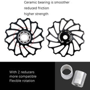 MEROCA Ceramic Bearing Mountain Bike Guide Wheel(11T Black)