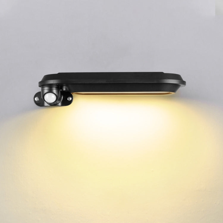 DS018 Solar Wall Lamp Outdoor Garden Induction Street Light(Black Shell Warm Light)