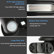DS018 Solar Wall Lamp Outdoor Garden Induction Street Light(Black Shell Warm Light)