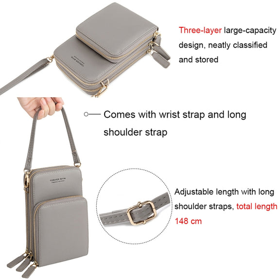 SJ617 Multifunctional Touch Screen Phone Bag Single-shoulder Bag(Black)