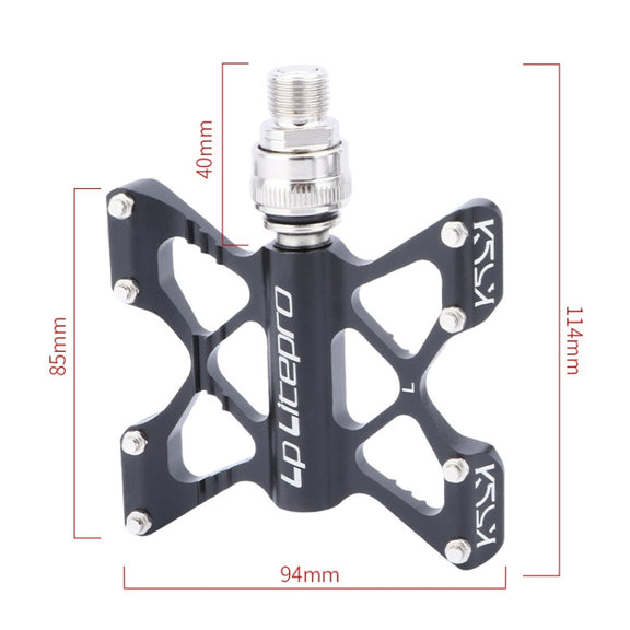 LP LitePro K5 Folding Bkie Aluminum Alloy Bearin Pedals(Black)