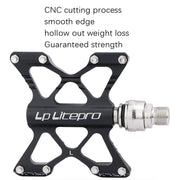LP LitePro K5 Folding Bkie Aluminum Alloy Bearin Pedals(Silver)