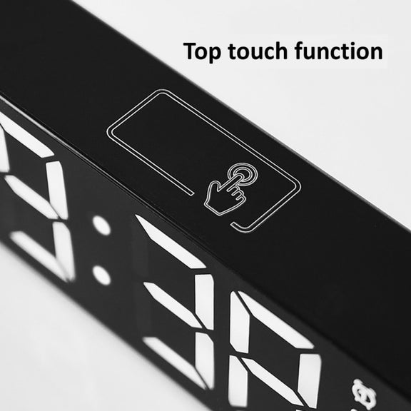 6625D LED Digital Alarm Clock Luminous Desktop Timer Temperature Display Alarm Clock( Black Shell Green Light)