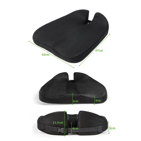 QFC060 V-shaped Car Memory Foam Non-slip Seat Cushion(Black)