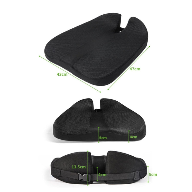 QFC060 V-shaped Car Memory Foam Non-slip Seat Cushion(Black)