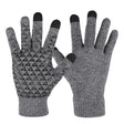 1 Pair Thick Velvet Touch Screen Knitted Warm Gloves, Size: Free Size(Grey) - Full Finger Gloves by PMC TechLife | Online Shopping South Africa | PMC TechLife | Buy Now Pay Later Mobicred