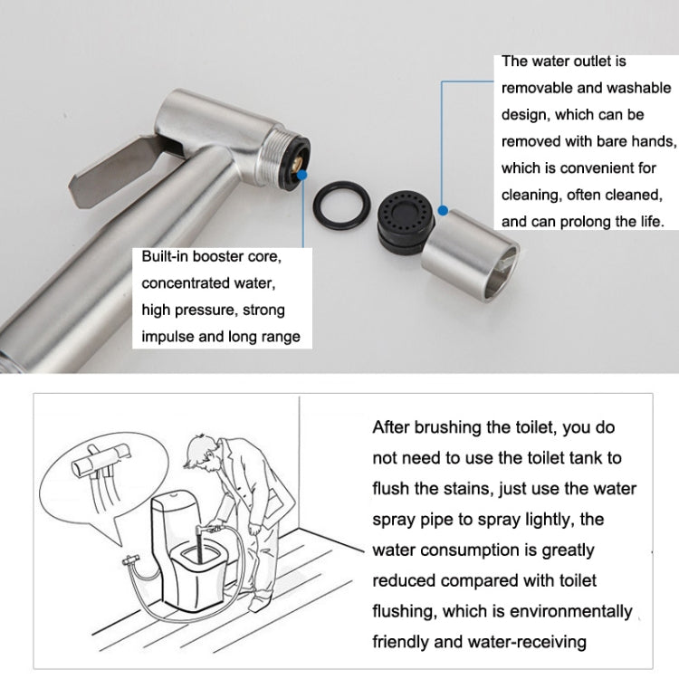 304 Stainless Steel Washer Nozzle Female Washer Set, Style: Female Washer + Hose + Bracket