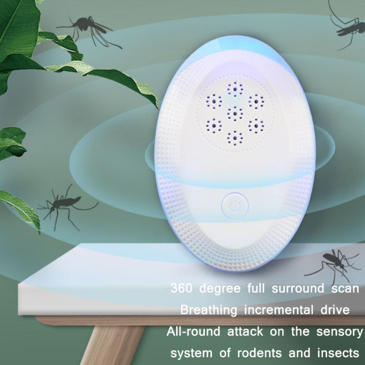 Ultrasonic Mosquito Rat Repellent Night Light, Specification: US Plug(Gemstone Blue)