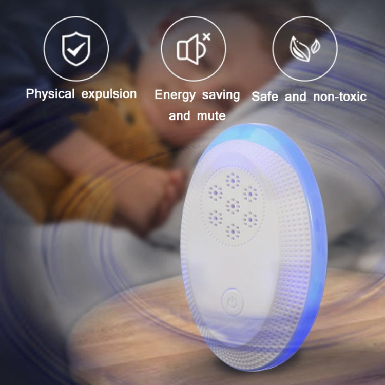 Ultrasonic Mosquito Rat Repellent Night Light, Specification: UK Plug(Gemstone Blue)