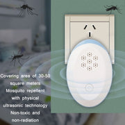 Ultrasonic Mosquito Rat Repellent Night Light, Specification: EU Plug(Pearl White)