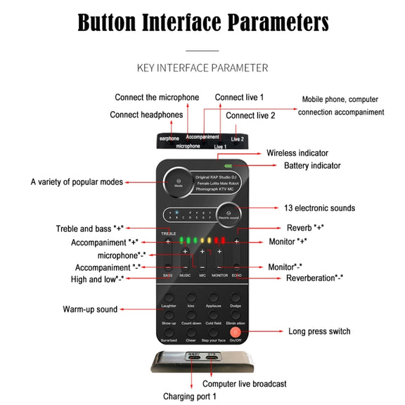 K9  Voice Changer Game Live Broadcast Mobile Computer Sound Card