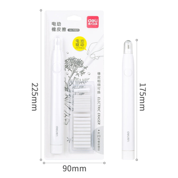 Deli 71107 Electric Eraser Art Can Replace The Core Rubber Core(White Shell)