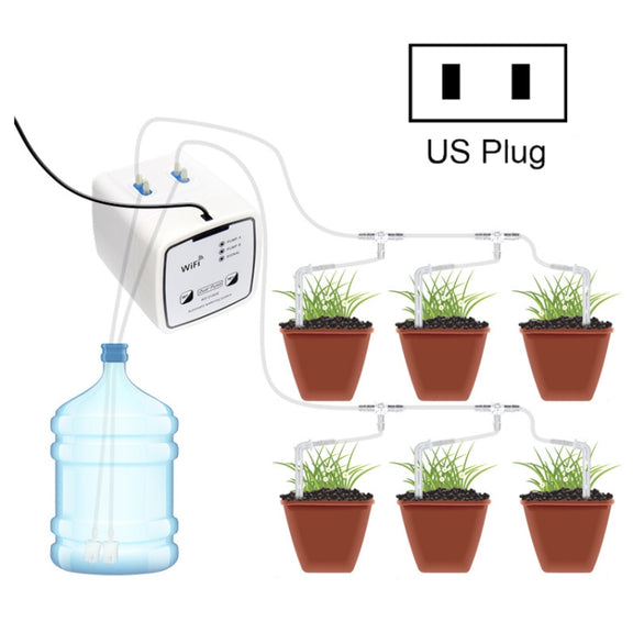 WD-01ADE WIFI Gardening Drip Irrigation Controller, Specification: Double Pump 20 Pots(US Plug)