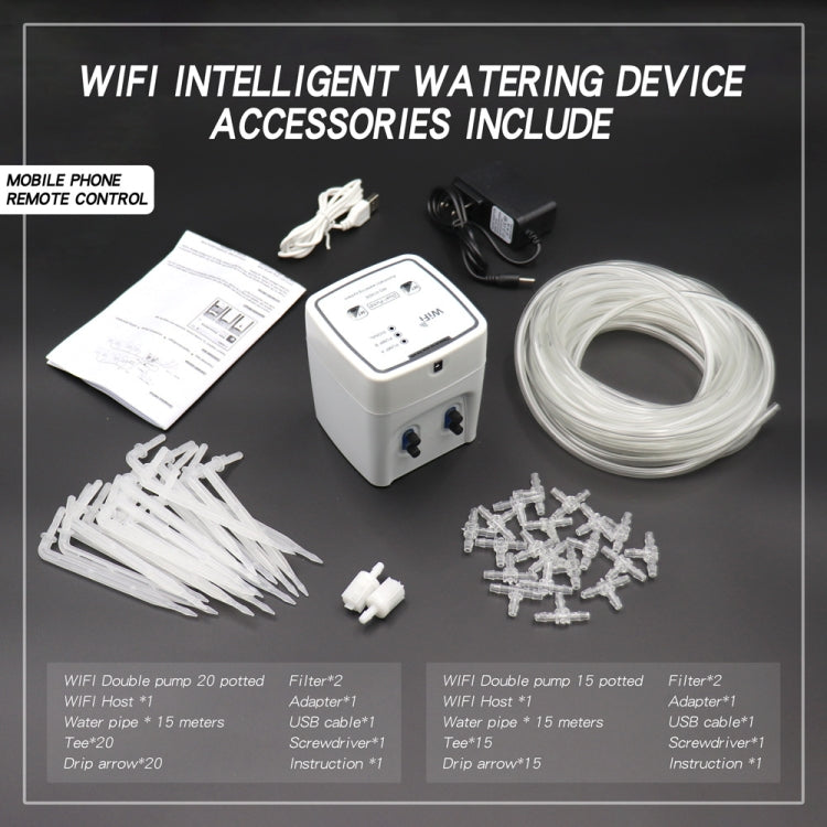 WD-01ADE WIFI Gardening Drip Irrigation Controller, Specification: Double Pump 20 Pots(AU Plug)