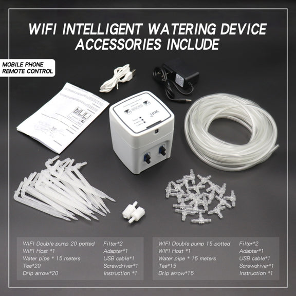 WD-01ADE WIFI Gardening Drip Irrigation Controller, Specification: Double Pump 20 Pots(AU Plug)