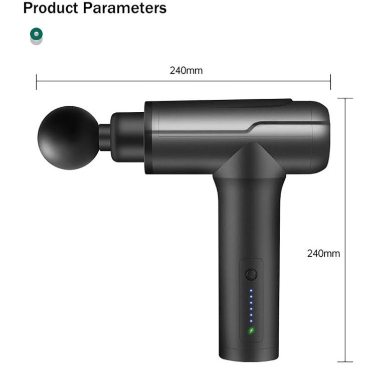 BG-128 6-speed Mini Convenient Massage Gun With 6 Massage Heads,CN Plug(Gray)