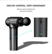 BG-128 6-speed Mini Convenient Massage Gun With 6 Massage Heads,CN Plug(Red)