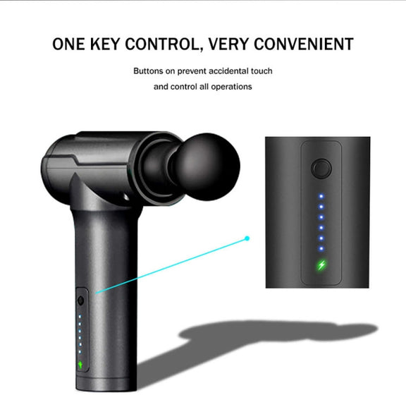 BG-128 6-speed Mini Convenient Massage Gun With 6 Massage Heads,CN Plug(Gray)