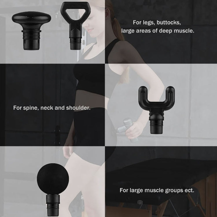 BG-128 6-speed Mini Convenient Massage Gun With 6 Massage Heads,CN Plug(Gray)