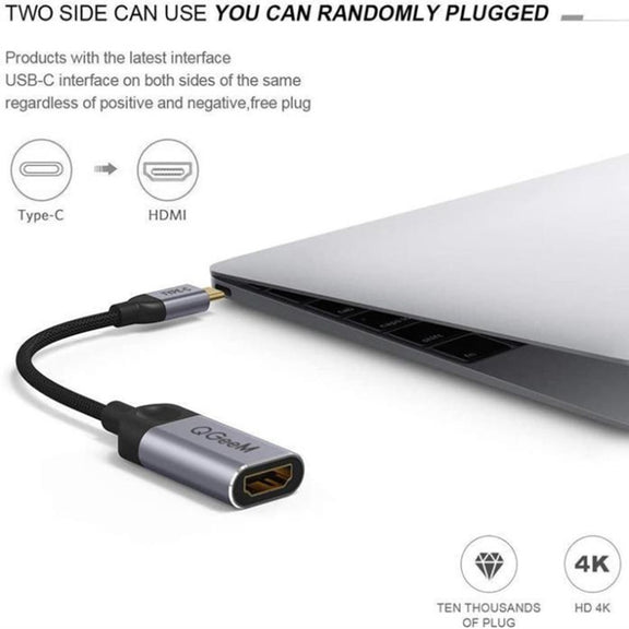 QGeem QG-UA01 USB Type-C To HDMI Adapter(Grey)