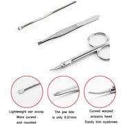 Stainless Steel Nail Trimming Grooming Set(Dark Brown)