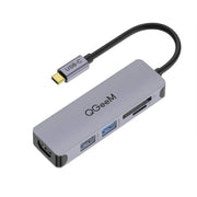 QGeeM QG-UH05-4 5 In 1 TYPE-C Extension HUB Adapter Compatible with SD/TF Reader(5-port)