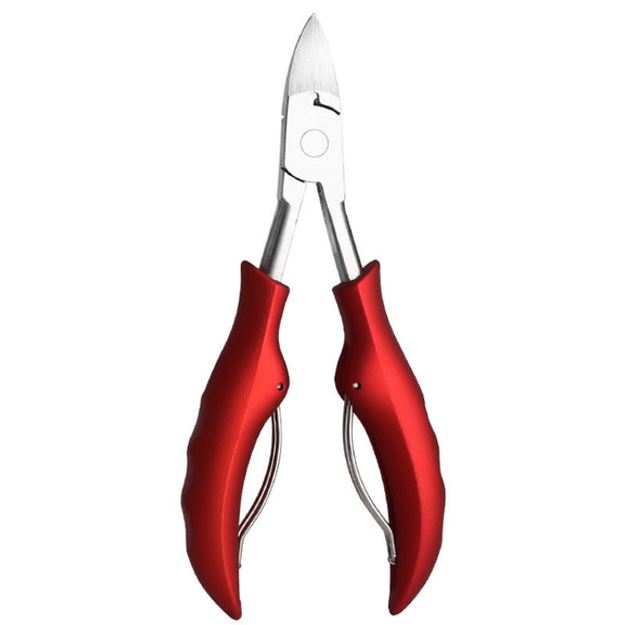 Stainless Steel Nail Clippers Olecranon Dead Skin Pliers Set(Red ABS Handle)