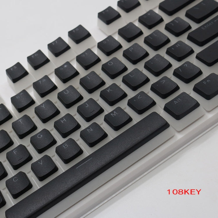 Pudding Double-layer Two-color 108-key Mechanical Translucent Keycap(Black)