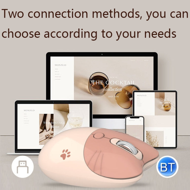 M3 3 Keys Cute Silent Laptop Wireless Mouse, Spec: Bluetooth Wireless Version (Brown)