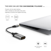 QGeeM QG-UA01 USB TYPE-C To HDMI Adapter(Silver Gray)