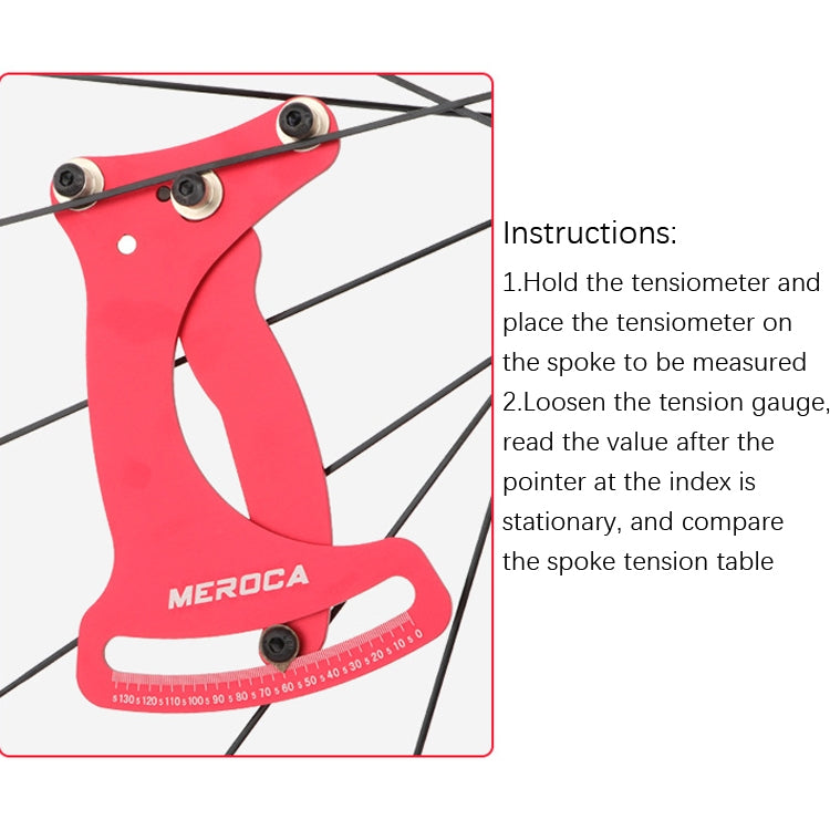 MEROCA Bicycle Ring Calibration Tool Spoke Tension Tube Wheel Set Steel Wire, Color: Red