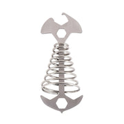 5 PCS Multifunctional Outdoor Camping Fishbone Nail Spring Hook Wind Rope Buckle(Stainless Steel)