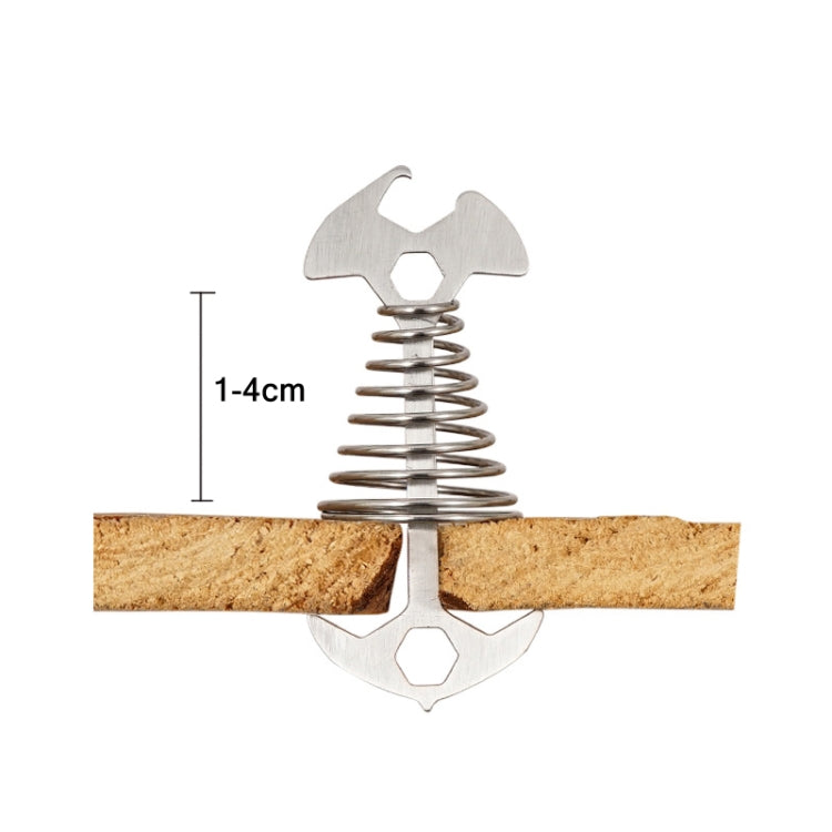 5 PCS Multifunctional Outdoor Camping Fishbone Nail Spring Hook Wind Rope Buckle(Black)