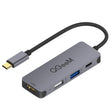 QGeeM UH04-1 4 In 1 USB 3.0 Multifunction Type-C Extension HUB Adapter(Silver Gray) - USB HUB by PMC TechLife | Online Shopping South Africa | PMC TechLife | Buy Now Pay Later Mobicred