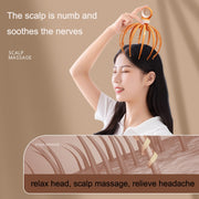 D18 Head Massager Relax Scalp Meridian Massager, Style: 18 Claw (Yellow)