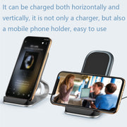 Z01 15W Multifunctional Desktop Wireless Charger with Stand Function, Spec: MCU (Black)