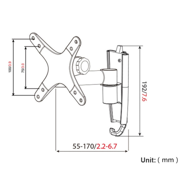 Gibbon Mounts L03  Aluminum Alloy Quick Release Computer Monitor Wall Mount Bracket (Silver Gray)