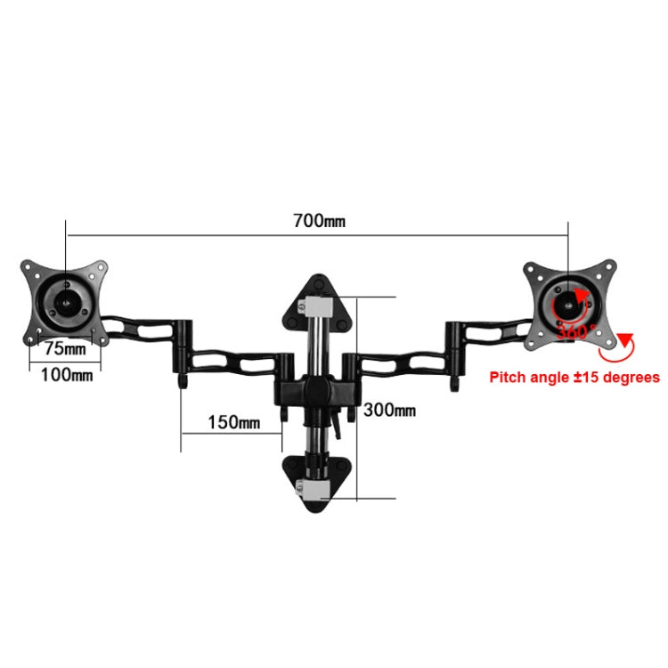 Gibbon Mounts D08W-300  Monitor Bracket Dual Screen Wall Bracket Splicing Computer Bracket