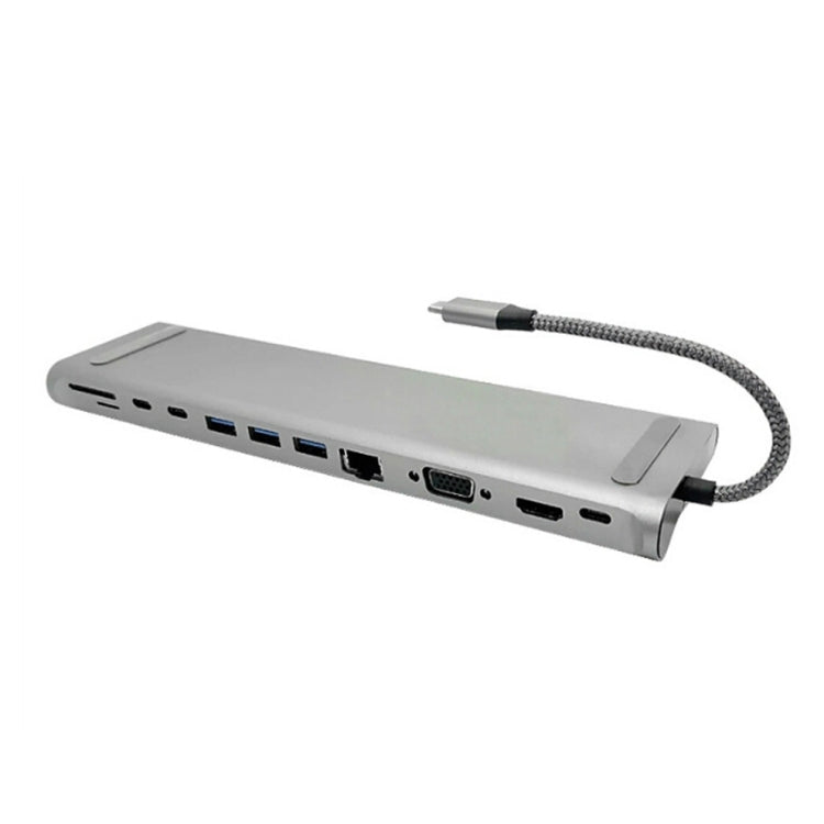 12 In 1 Multifunctional TYPE-C Extension HUB Adapter With Stand Function(THL-282)