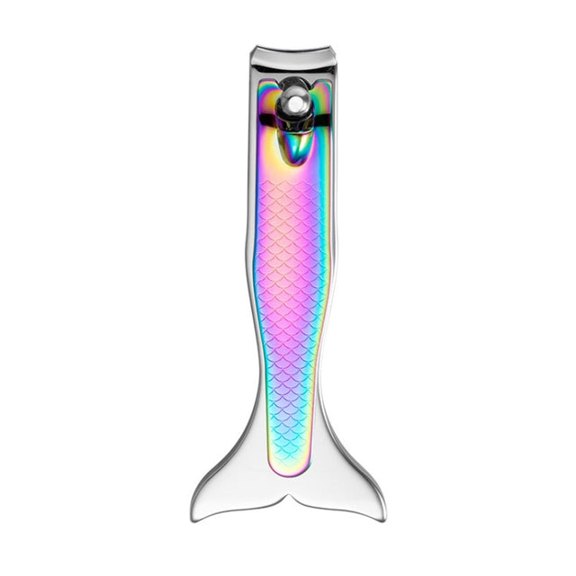 3 PCS Large Color Titanium Nail Clipper Gradient Mermaid Handle Nail Clipper Nail Art Tool