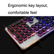 LANGTU L1 104 Keys USB Home Office Film Luminous Wired Keyboard, Cable Length:1.6m(Ice Blue Light Silver White)