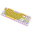 XUNFOX K80 87 Keys Wired Gaming Mechanical Illuminated Keyboard, Cable Length:1.5m(Yellow White) - Wired Keyboard by XUNFOX | Online Shopping South Africa | PMC TechLife | Buy Now Pay Later Mobicred