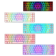 ZIYOU LANG T8 68 Keys RGB Luminous Gaming Mechanical Keyboard, Cable Length:1.6m(White Red Shaft)