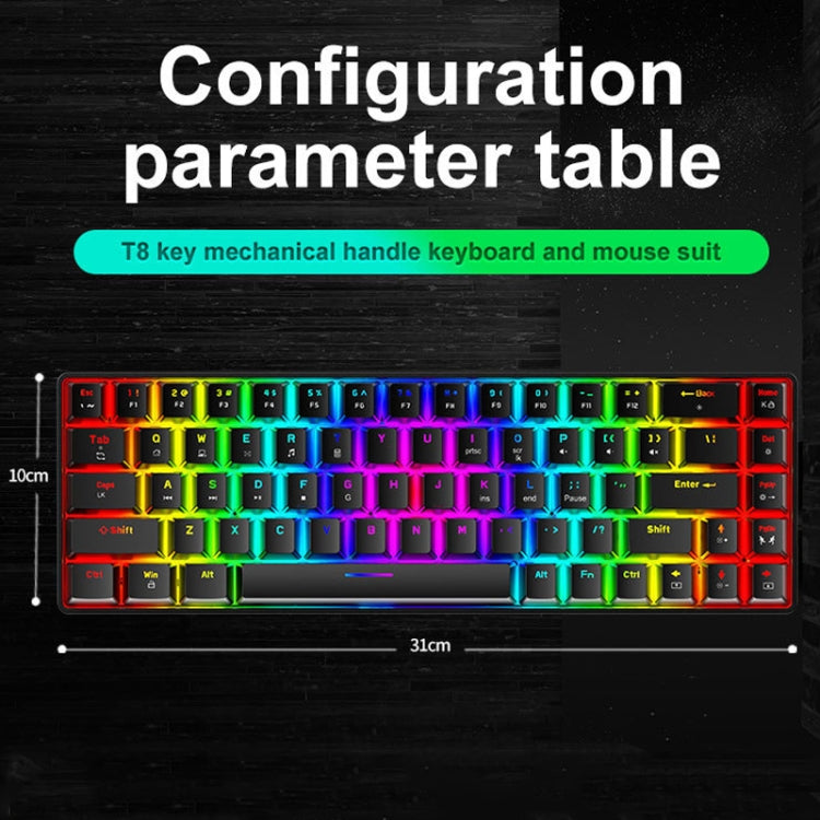 ZIYOU LANG T8 68 Keys RGB Luminous Gaming Mechanical Keyboard, Cable Length:1.6m(White Red Shaft)