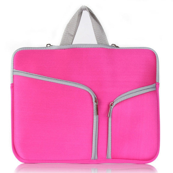 T228 Diving Material Computer Bag Multi-pocket Laptop Liner Bag, Size: 17 Inch(Rose)
