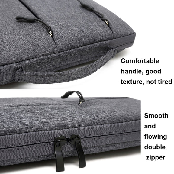 Zipper Type Polyester Business Laptop Liner Bag, Size: 15.6 Inch(Light Grey)
