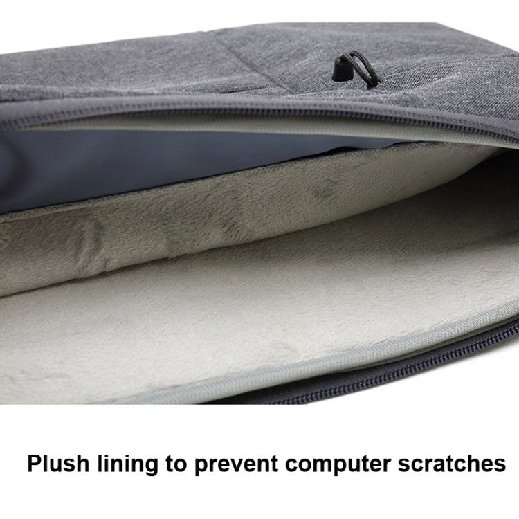 Zipper Type Polyester Business Laptop Liner Bag, Size: 15.6 Inch(Light Grey)