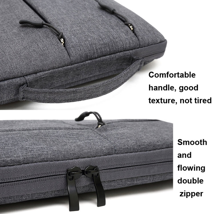 Zipper Type Polyester Business Laptop Liner Bag, Size: 14 Inch(Light Grey)