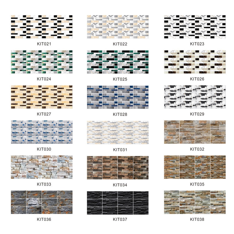 12 PCS 10 x 20cm Brick Pattern Crystal Film Glossy Tile Sticker Floor Sticker(KIT021)